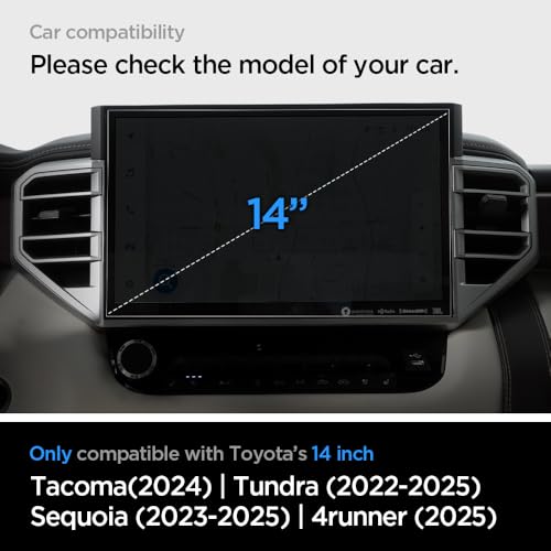 Spigen Tempered Glass Screen Protector [GlasTR Slim] designed for Toyota Tundra(2025-2022), Sequoia(2025-2023), Tacoma(2024/2025), 4Runner(2025) 14 inch Dashboard Touchscreen - Matte/Anti Finger Print - Image 2