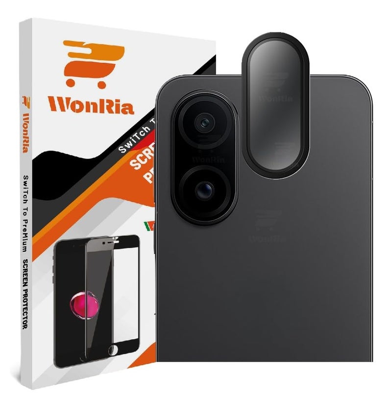 WonRia ® حزمة 1 - واقي عدسة الكاميرا بإطار معدني لهاتف Vivo X200 FE 5G حلقات سبائك الألمنيوم، إطار معدني فائق الوضوح - أسود - Image 1