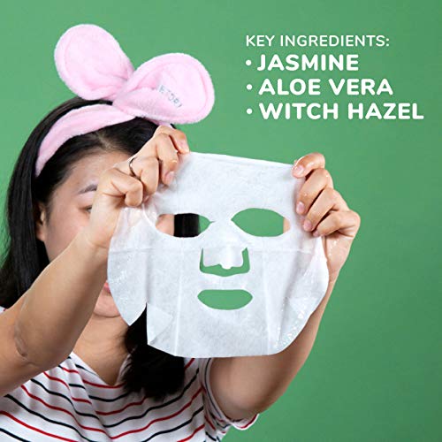 FACETORY K Beauty Face Mask Skin Care - Everyday JASMINE Moisturizing Sheet Mask | Plant-Based with Jasmine Infusion (5 Pack) - Image 2