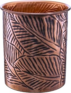 Monarch Abode 49677 Metal Handcrafted Floral Embossed Caddy, Kitchen Interior Organizer for Utensils, Crock for Cooking - Image 1