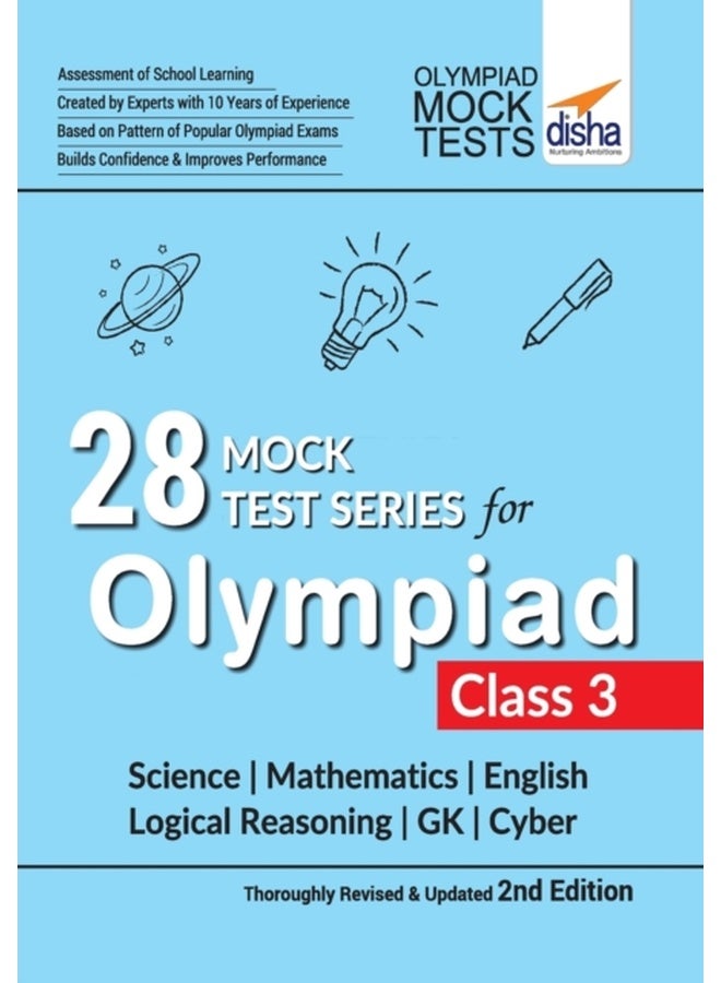 28 Mock Test Series for Olympiads Class 3 Science, Mathematics, English, Logical Reasoning, GK & Cyber 2nd Edition [Paperback] Disha Experts 
