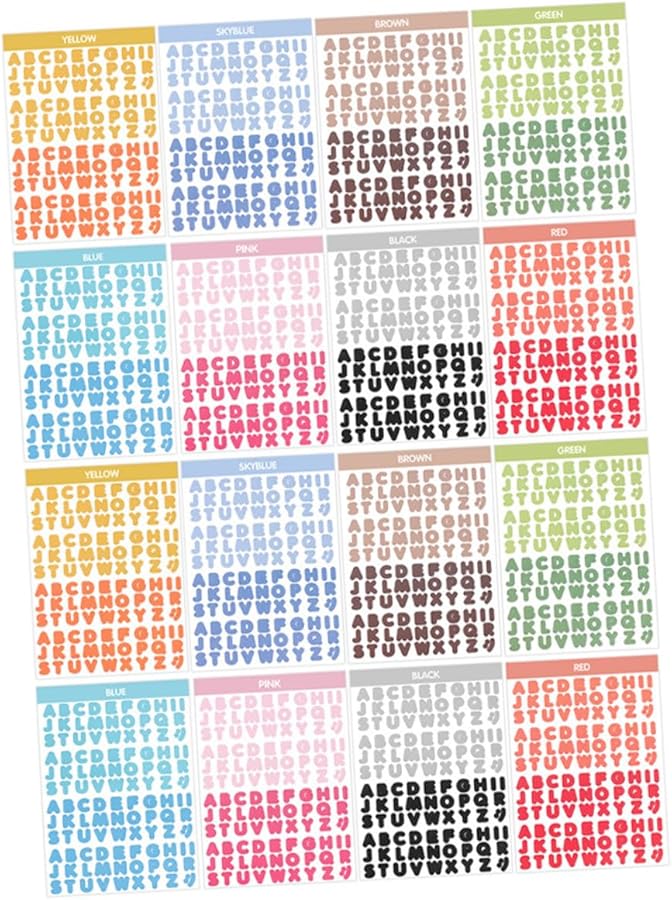 Mixed Styles Alphabet Number Decorative Stickers 16 Sheets Set For DIY Crafts Scrapbooking - Image 1