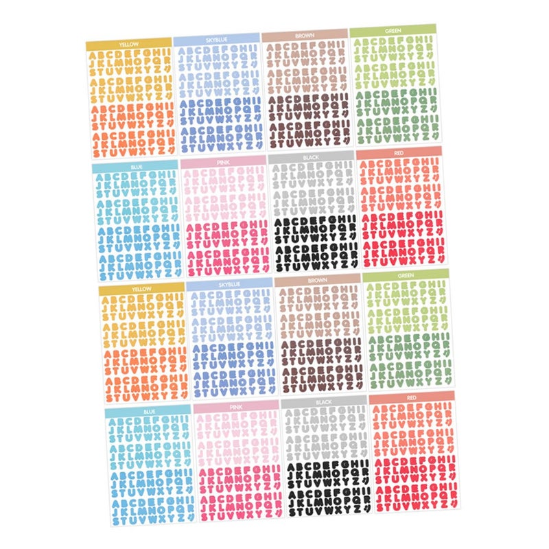 Mixed Styles Alphabet Number Decorative Stickers 16 Sheets Set For DIY Crafts Scrapbooking - Image 2