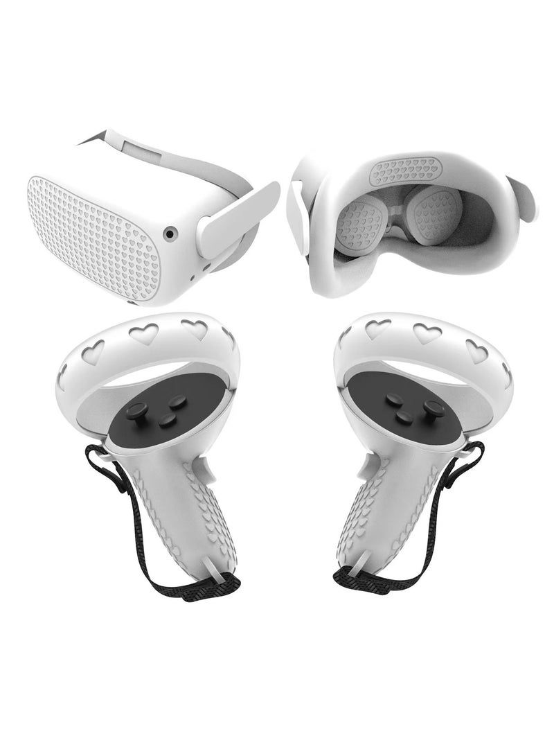 Silicone case for Oculus Quest 2, including front cover and controller grip cover, visor, lens case, rocker cap - Image 1