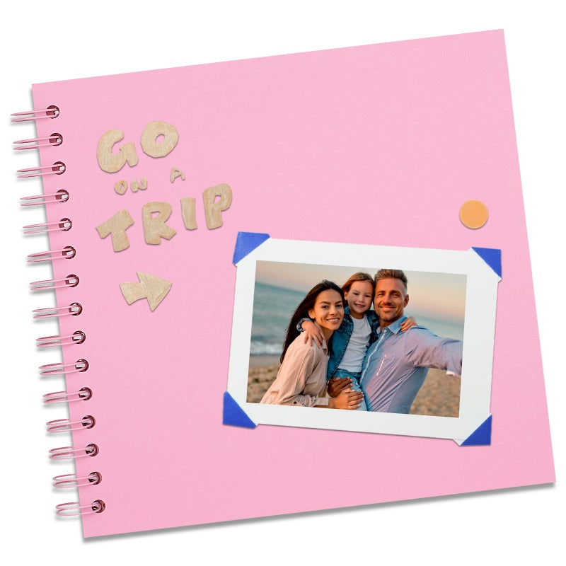 Remowith 8X8 Inch DIY Scrapbook Photo Album, Kraft Blank Paper Scrap Book 40 Pages Memory Book for Wedding Family, Pink - Image 3