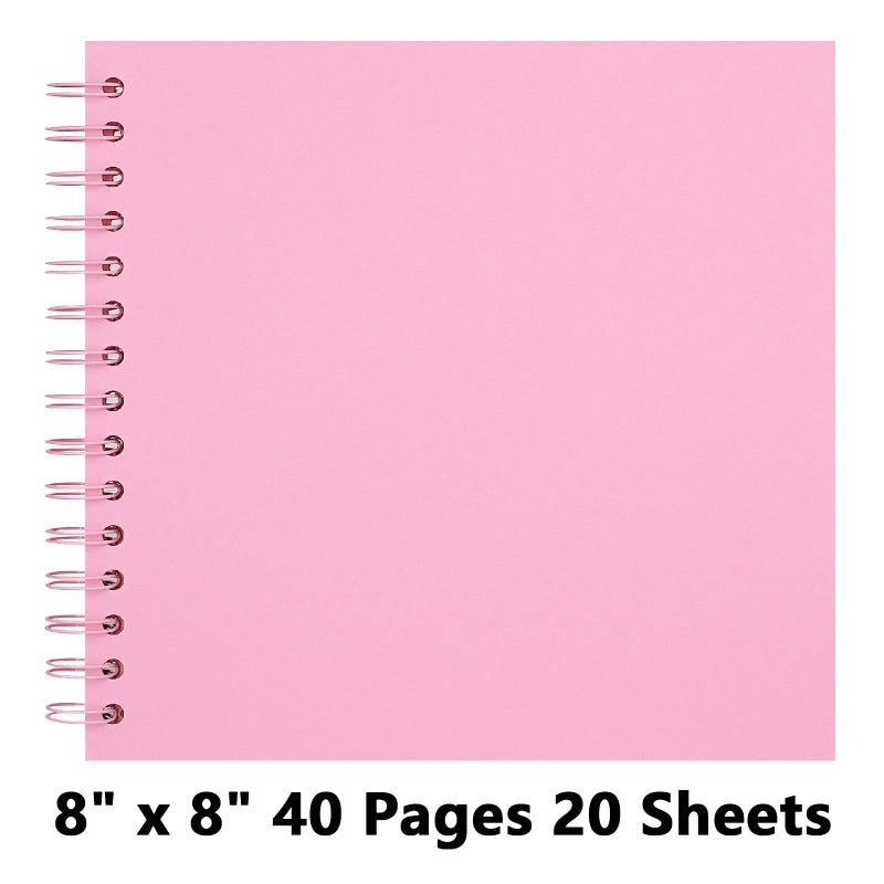 Remowith 8X8 Inch DIY Scrapbook Photo Album, Kraft Blank Paper Scrap Book 40 Pages Memory Book for Wedding Family, Pink - Image 5