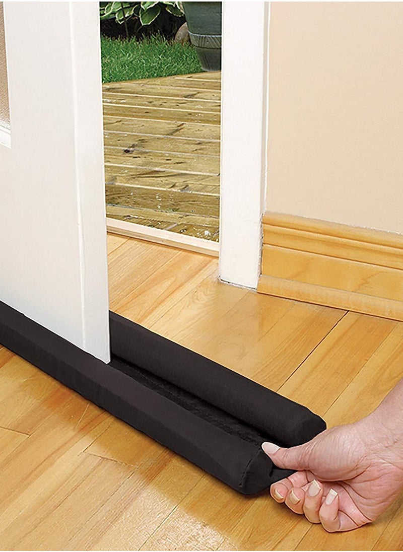 Generic - Under Door Dust Stopper Improved Adjustable Double Draft Noise Blocker Sweep  (Size-32 inch) (Pack of 1) (Brown)(Black) - Image 1