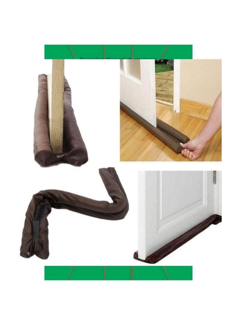 Generic - Under Door Dust Stopper Improved Adjustable Double Draft Noise Blocker Sweep  (Size-32 inch) (Pack of 1) (Brown)(Black) - Image 1
