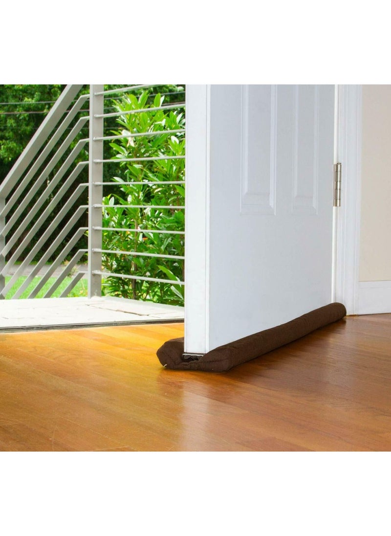 Generic - Under Door Dust Stopper Improved Adjustable Double Draft Noise Blocker Sweep  (Size-32 inch) (Pack of 1) (Brown)(Black) - Image 1