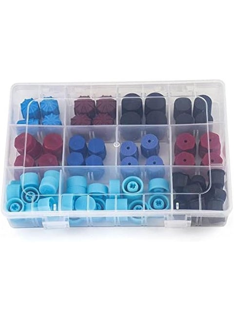 77PCs Car Auto R134a AC A/C System Valve Core Dust Caps Set Air Seal Air Conditioning Valve Replacement Caps