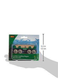 Brio BRIO World - 33696 Lumber Loading Wagon | 4 Piece Toy Train Set for Kids | FSC-Certified Wooden Components | Ideal for Ages 3 and Up - Green  - Image 3