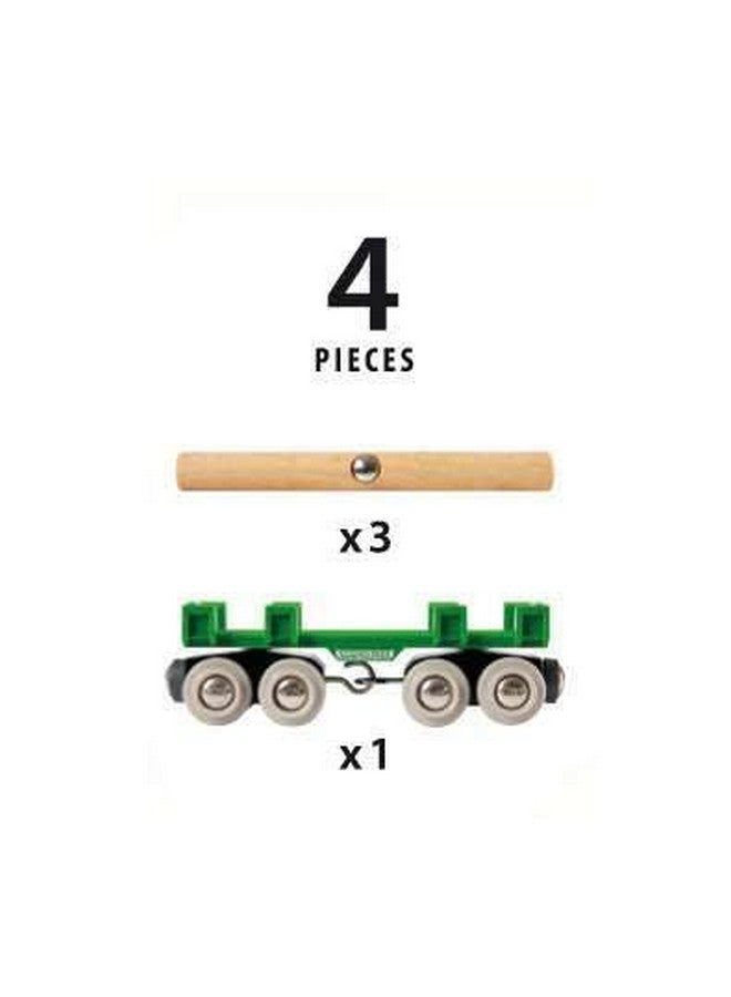 بريو وورلد - عربة تحميل الأخشاب ٣٣٦٩٦ | مجموعة قطار ألعاب للأطفال من ٤ قطع | مكونات خشبية معتمدة من مجلس الإشراف على الغابات (FSC) | مثالية للأعمار من ٣ سنوات فما فوق - لون أخضر - Image 4