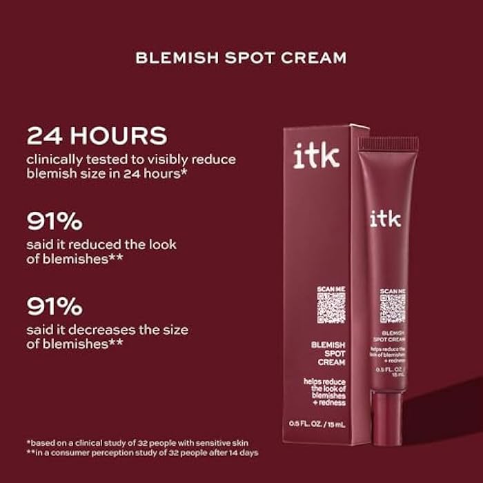 ITK Skincare Salicylic Acid Acne Spot Treatment for Face, Back & Body - Fast Active Acne Relief - Pimple Cream for Acne Prone Skin - Clear Blemishes Fast with Tea Tree Oil - 0.5oz - Image 3