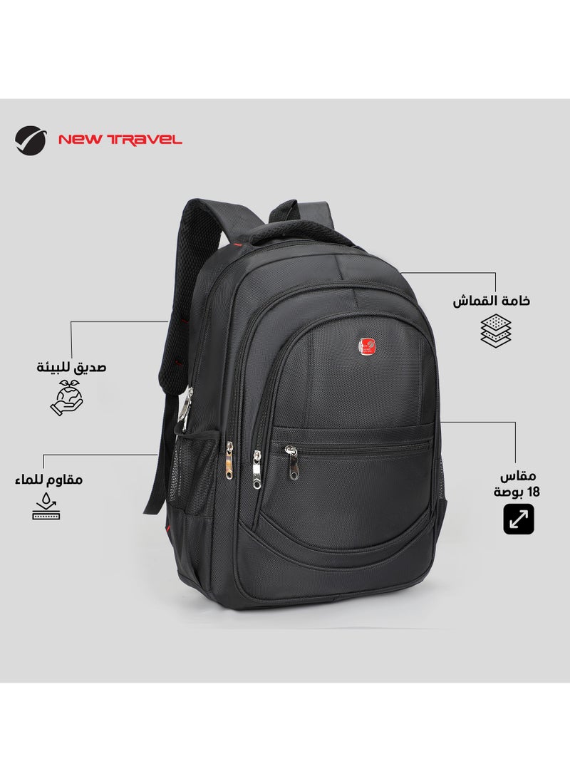 NEW TRAVEL New Travel | Laptop Backpack | School & College Bag | Model LM001-18 | Unisex | 18 Inches | Soft Material | Fabric  - Image 5