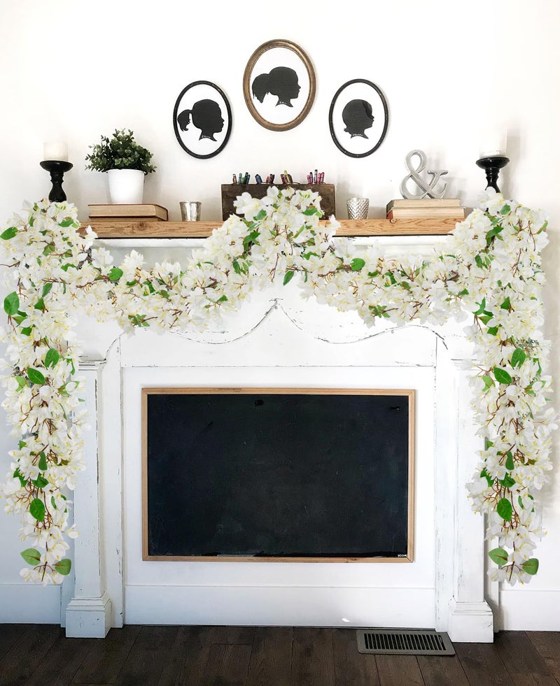 Briful 6ft White Bougainvillea Flower Garland â€“ Artificial Silk Floral Vine with Built-in Hook Faux Flower Garland for Backdrop Table Wall Wedding Party Home Decoration - Image 4