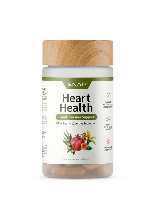 SNAP SUPPLEMENTS Snap Supplements Heart Health Support Supplement with Coq10, Organic Beet Root Powder, Hawthorn Berry, Turmeric and Odorless Garlic, Supports Nitric Oxide Level, Circulation and Flow, 90 Capsules  - Image 1