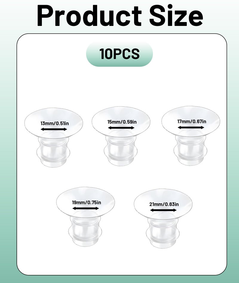 AGMITRAKA 10PCS Flange Insert for, Compatible with S12 Pro, Soft Silicone Flange Size for Breast Pump, Replacement Parts for Breast Pump - Image 2