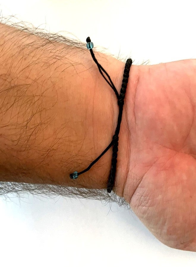 Iconsgr Handmade Christian Orthodox Komboskoini Prayer Rope Bracelet Black with Adjustable Cord BR2 - Image 5