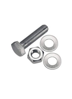 Generic 12 pcs Hex Head Screw Bolts Nuts & Washers Fully Thread GI Plain Finish Bolt Set. (14, 40MM)  - Image 2
