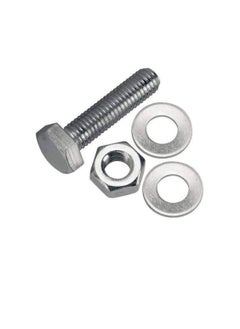 Generic 12 pcs Hex Head Screw Bolts Nuts & Washers Fully Thread GI Plain Finish Bolt Set. (14, 40MM)  - Image 1