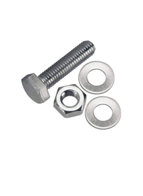 12 pcs Hex Head Screw Bolts Nuts & Washers Fully Thread GI Plain Finish Bolt Set. (14, 40MM)