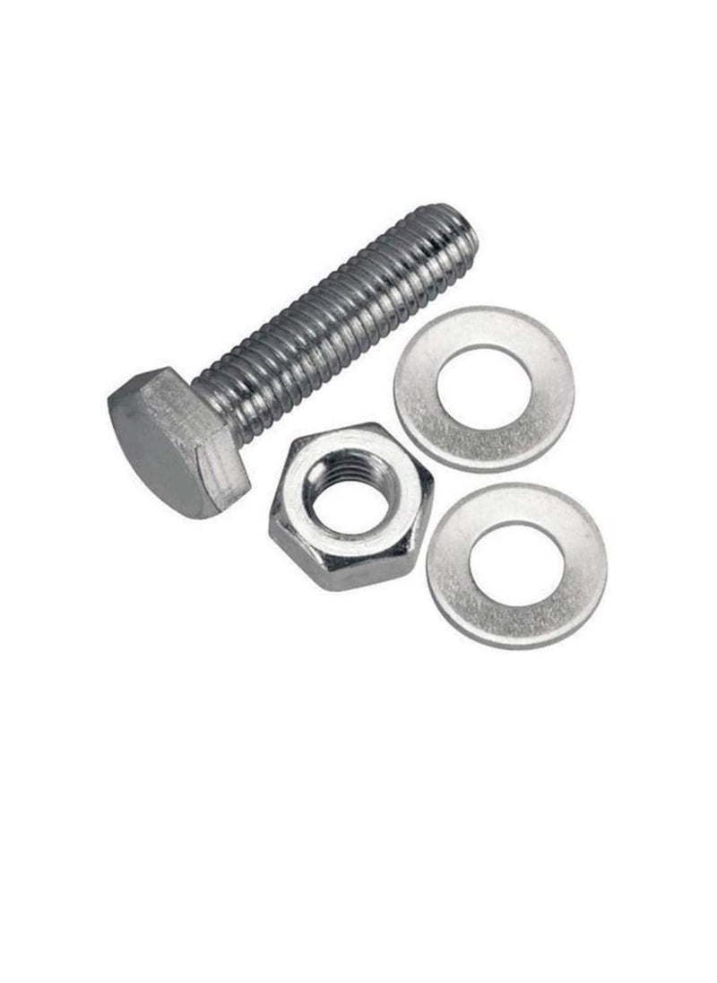 Generic - 12 pcs Hex Head Screw Bolts Nuts & Washers Fully Thread GI Plain Finish Bolt Set. (14, 40MM) - Image 1
