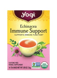 Yogi Tea Echinacea Immune Support Caffeine Free 16 Tea Bags 0.85 oz (24 g)  - Image 1
