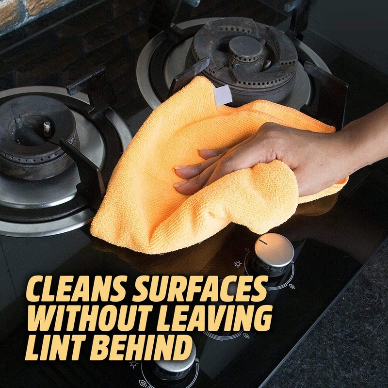 BREEZE BRE031 Multipurpose Microfiber Cleaning Cloths Polyester Material Multipurpose Use Reusable for Kitchen Car Silverware 8pcs 40 x 40cm Multicolour - Image 3