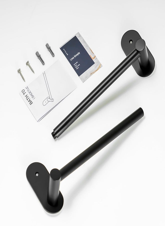 HITSLAM Self Adhesive Towel Bar 18 Inch, SUS304 Stainless Steel Bathroom Towel Rack Wall Mounted, Hand Towel Holder with Hardware Accessories, Screws Wall-Mount or No Drilling, Matte Black - Image 2