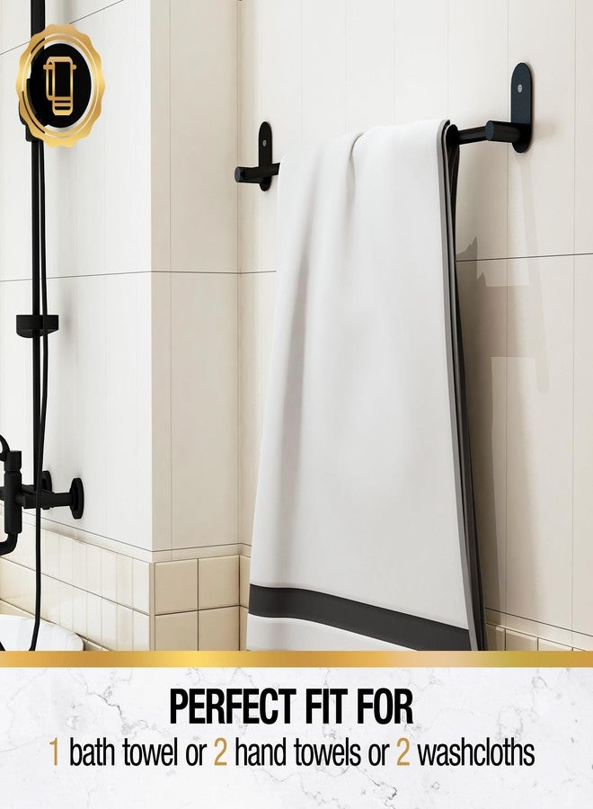 HITSLAM Self Adhesive Towel Bar 18 Inch, SUS304 Stainless Steel Bathroom Towel Rack Wall Mounted, Hand Towel Holder with Hardware Accessories, Screws Wall-Mount or No Drilling, Matte Black - Image 4