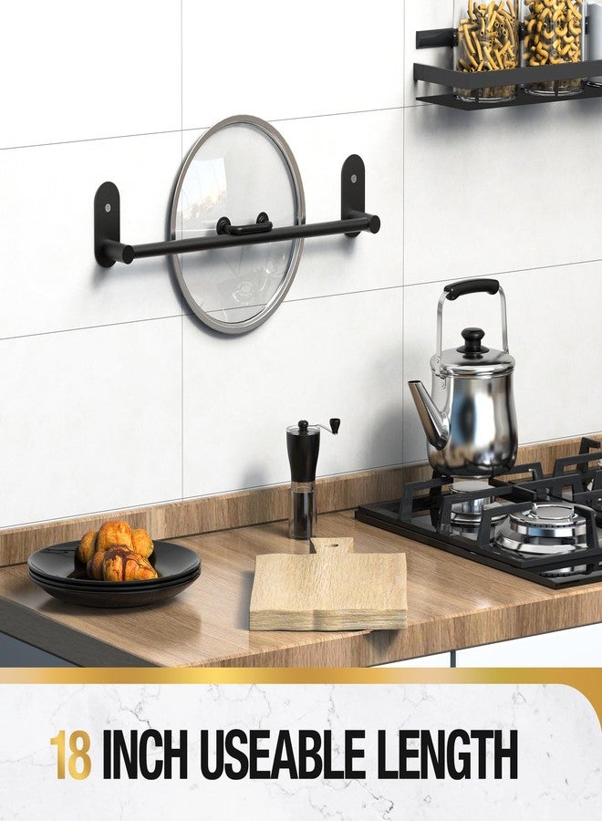 HITSLAM Self Adhesive Towel Bar 18 Inch, SUS304 Stainless Steel Bathroom Towel Rack Wall Mounted, Hand Towel Holder with Hardware Accessories, Screws Wall-Mount or No Drilling, Matte Black - Image 5