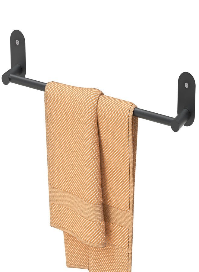 HITSLAM Self Adhesive Towel Bar 18 Inch, SUS304 Stainless Steel Bathroom Towel Rack Wall Mounted, Hand Towel Holder with Hardware Accessories, Screws Wall-Mount or No Drilling, Matte Black - Image 1