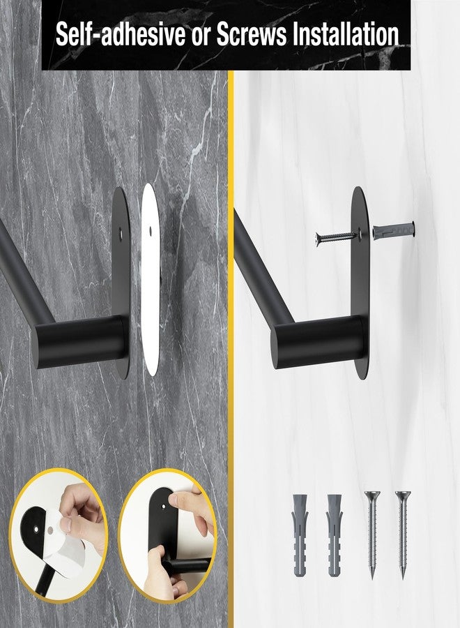 HITSLAM Self Adhesive Towel Bar 18 Inch, SUS304 Stainless Steel Bathroom Towel Rack Wall Mounted, Hand Towel Holder with Hardware Accessories, Screws Wall-Mount or No Drilling, Matte Black - Image 3
