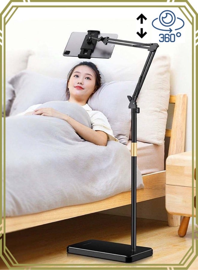 APEX Heavy-Duty Floor Phone Stand with 360° Rotation - Adjustable Tablet Holder, Microphone Stand - Image 1