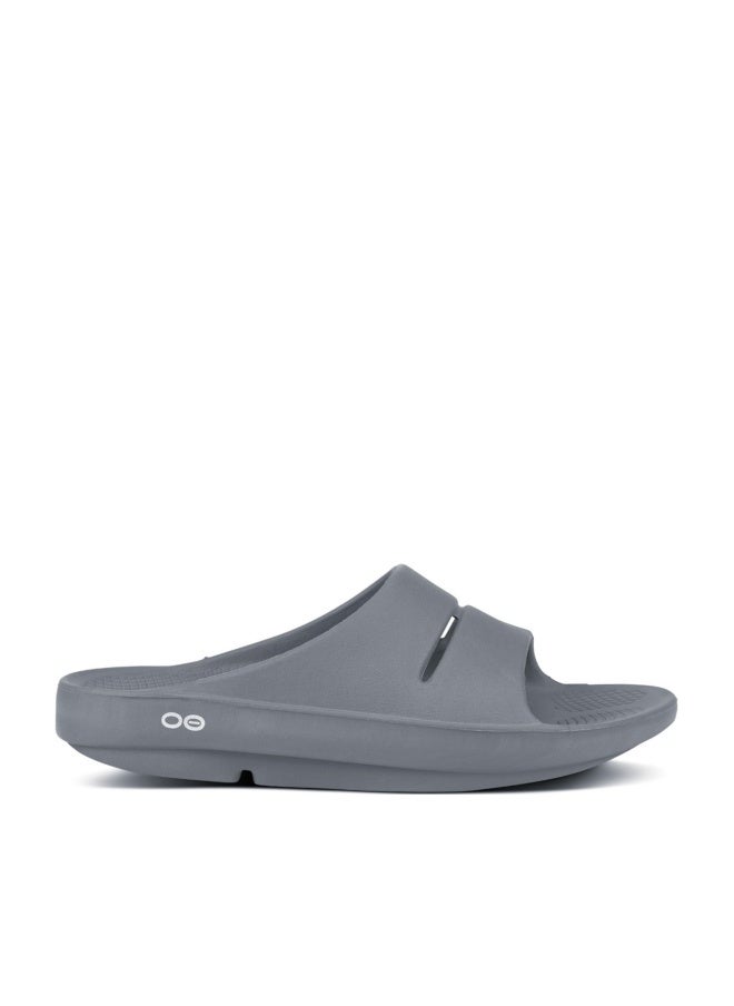 OOFOS OOahh Recovery Slide, Slate - Womenâ€™s Size 13, Menâ€™s Size 11 - Image 1