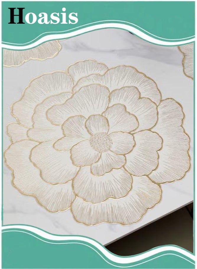 Hoasis 2 pieces of placemats heat-proof, waterproof and oil-proof pvc washable insulation pads hotel restaurant table mats 38*38cm  - Image 1