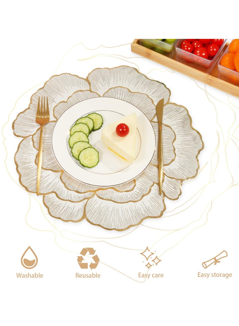 Hoasis 2 pieces of placemats heat-proof, waterproof and oil-proof pvc washable insulation pads hotel restaurant table mats 38*38cm  - Image 3