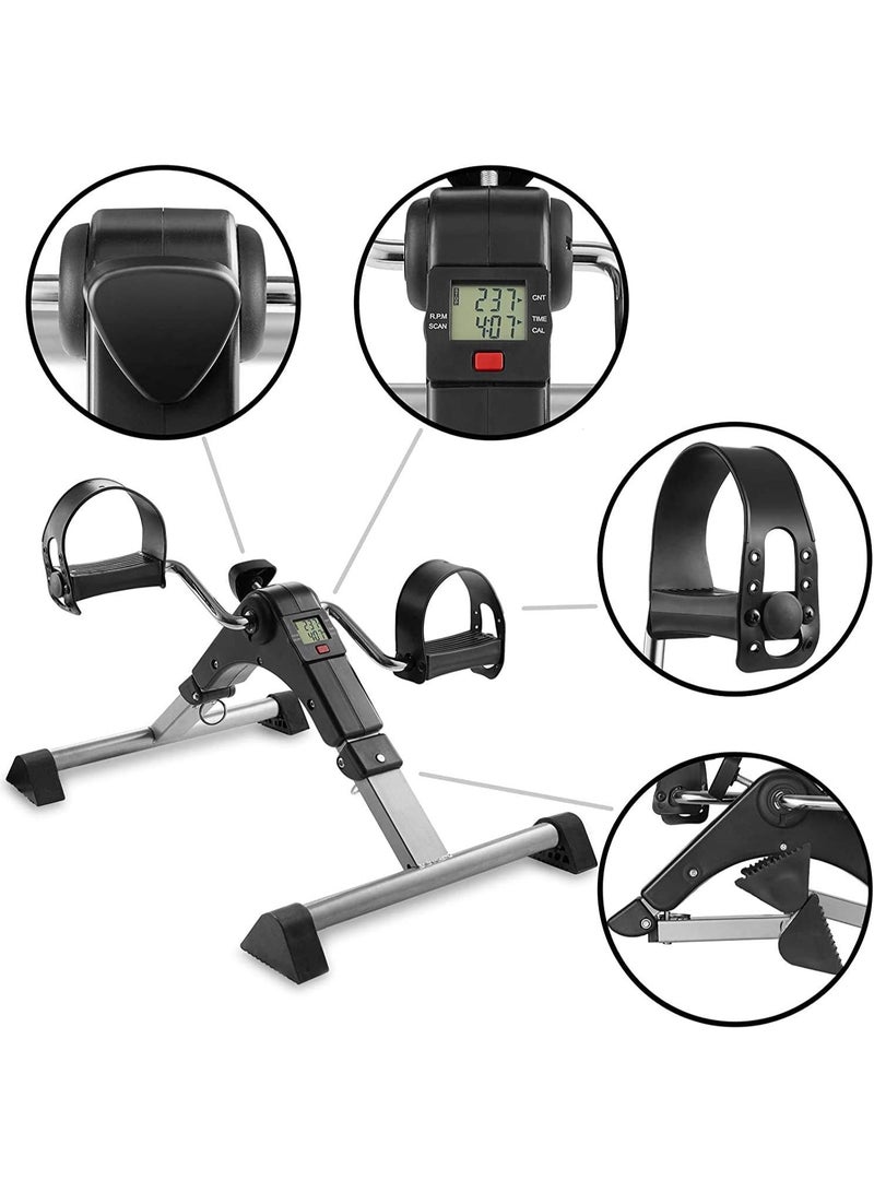 AL RAID Foldable Mini Under Desk Exercise Bike – Portable Pedal Exerciser for Home & Office Fitness, Quiet Resistance Training for Legs & Arms (Black) - Image 2