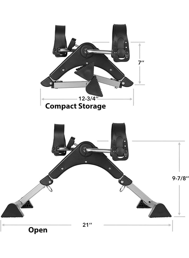 AL RAID Foldable Mini Under Desk Exercise Bike – Portable Pedal Exerciser for Home & Office Fitness, Quiet Resistance Training for Legs & Arms (Black) - Image 3