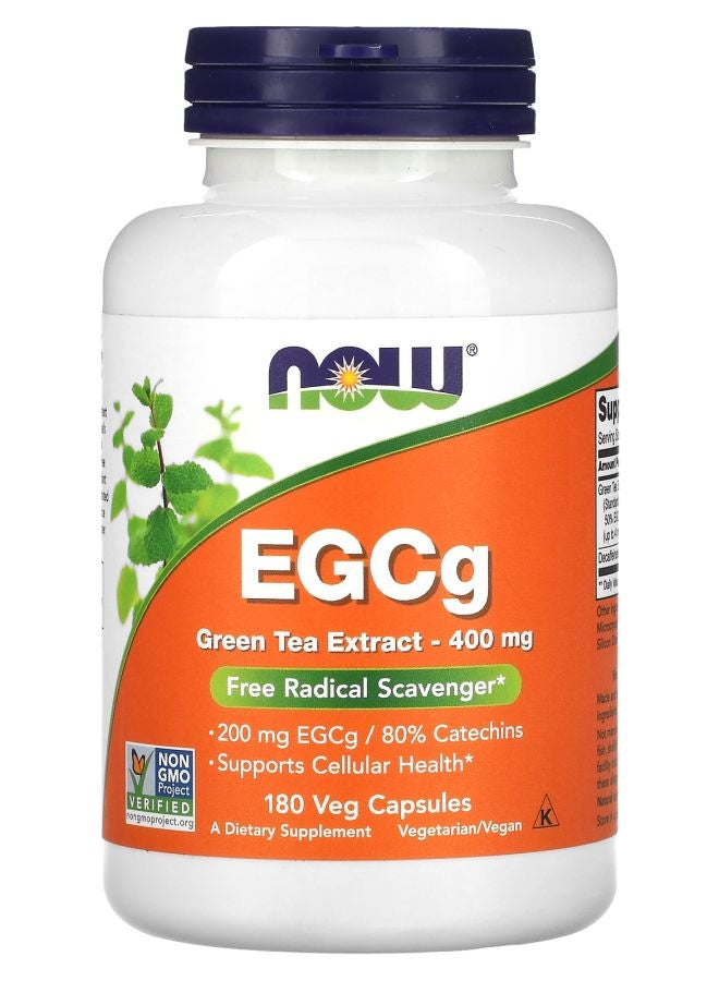 now مستخلص الشاي الأخضر EGCg 400 ملغ 180 كبسولة نباتية