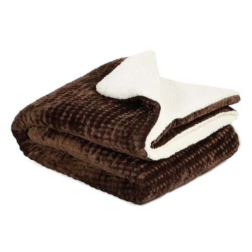 Nivasam Plush Luxury Ultra Soft Crystal Velvet Winter Blanket 1 Faux Fur Sherpa Quilt King Size Fluffy Furry Comforter Razai Ideal for Heavy Winters (Coffee, King, Bubble) - Image 1