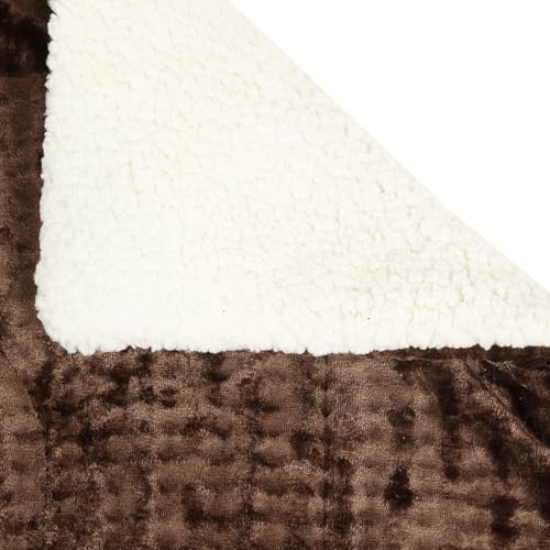 Nivasam Plush Luxury Ultra Soft Crystal Velvet Winter Blanket 1 Faux Fur Sherpa Quilt King Size Fluffy Furry Comforter Razai Ideal for Heavy Winters (Coffee, King, Bubble) - Image 5