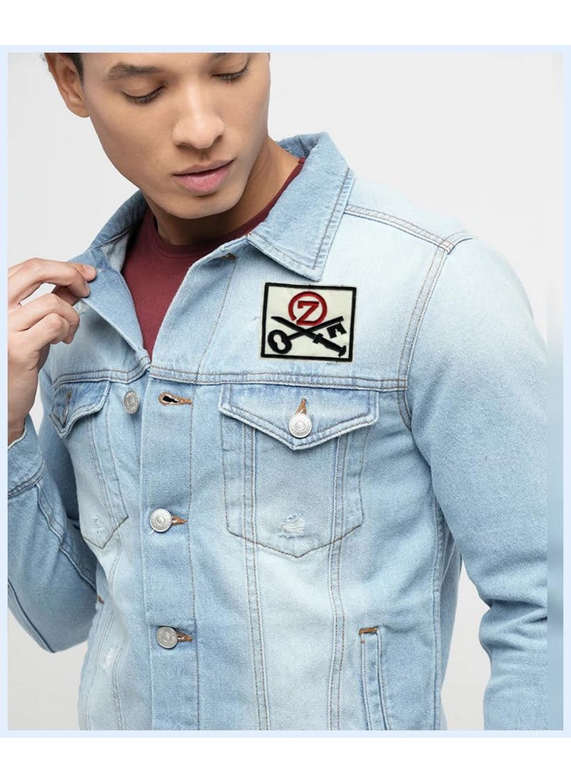 Generic - Sword & Key Applique Embroidered Sew-on Patch ; Size Small: 8cm x 7cm for Jackets, Bags, Caps, T-Shirts, Jeans, Outdoor Clothing ; Imported from Malaysia (1 Piece). (Code: SBX-214) - Image 1