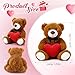 Motionchic 4 Pcs Valentines Day Love Stuffed Plush Gift Cute Day Bear Stuffed Plush with Holding Heart Animal Love Toys Sweet Romantic Valentines Hugging Gift for Couples Wife Husband - Image 4