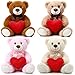 Motionchic 4 Pcs Valentines Day Love Stuffed Plush Gift Cute Day Bear Stuffed Plush with Holding Heart Animal Love Toys Sweet Romantic Valentines Hugging Gift for Couples Wife Husband - Image 2
