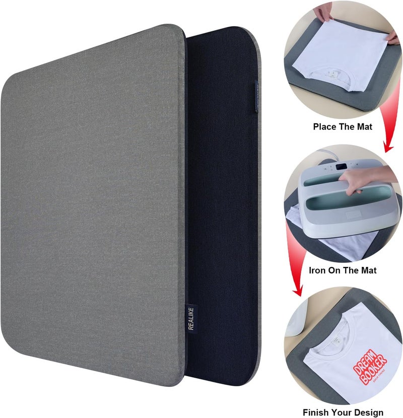 REALIKE Heat Press Mat Compatible with Cricut Easy Press 2/Cricut Easy Press(15X15 inch), Easy Press Mat for HTV Craft Vinyl Ironing Insulation Transfer Projects - Image 4