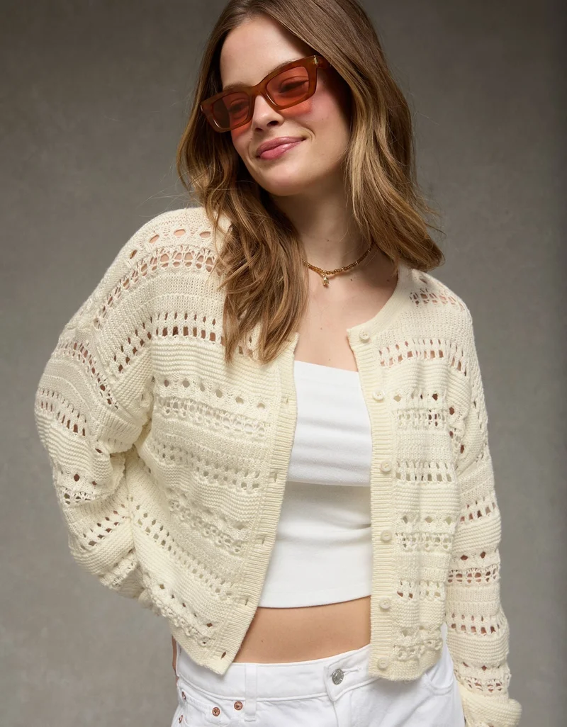 American Eagle  AE Open Stitch Cardigan for Women | Best Price UAE