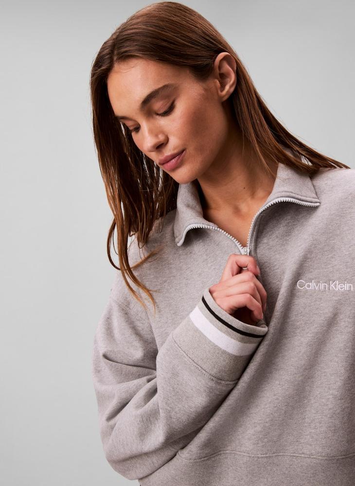 Calvin Klein Sports 1/4 ZIP SWEATER WITH RIB GRAPHIC - Image 4