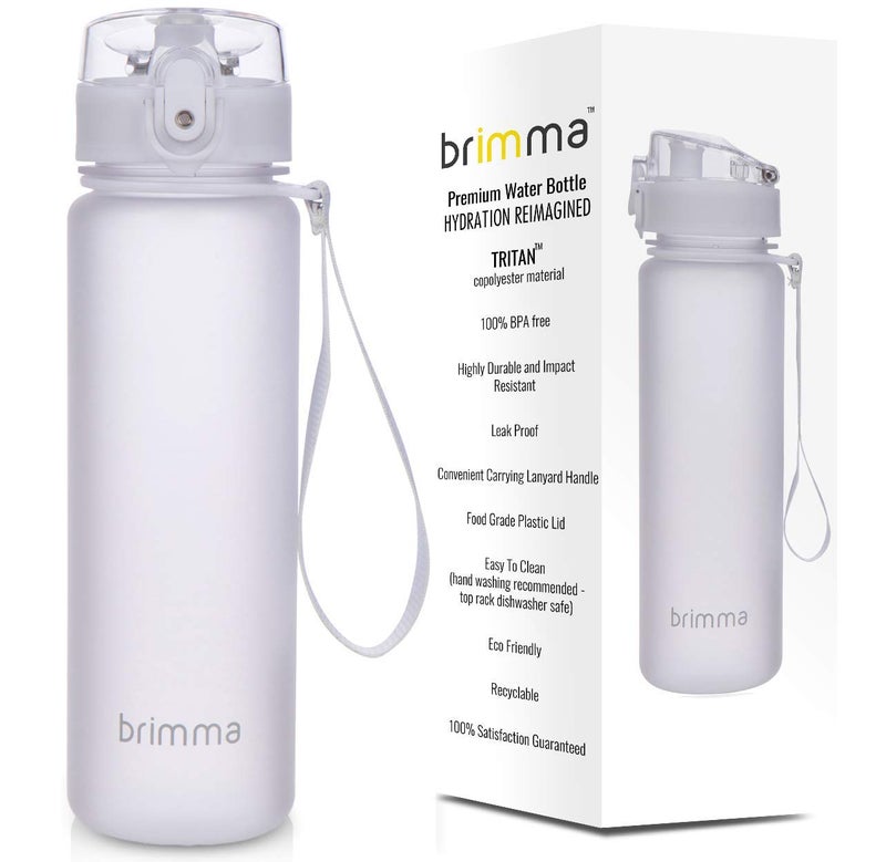 Brimma Premium Sports Water Bottle with Leak Proof Flip Top Lid - Eco Friendly & BPA Free Tritan Plastic - Must Have for The Gym  Yoga  Running  Outdoors  Cycling  and Camping - Image 1