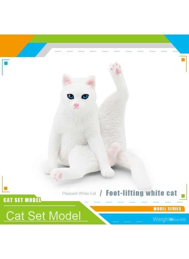 NIBEMINENT Realistic Cat Animal Models - Lazy Orange Cat, Siamese Cat, Ragdoll Cat, Black Cat, Calico Cat Desktop Decor & Toys